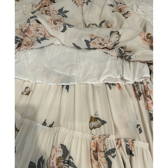 Free People All I Got Printed Ivory Floral Maxi Dress Size 0 - Picture 8 of 12